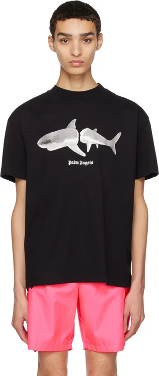 Palm Angels Black Shark T-Shirt