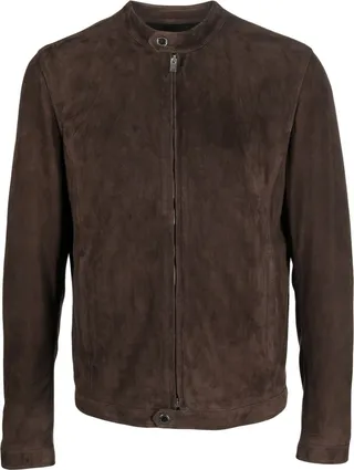 Zip-Up Suede Jacket