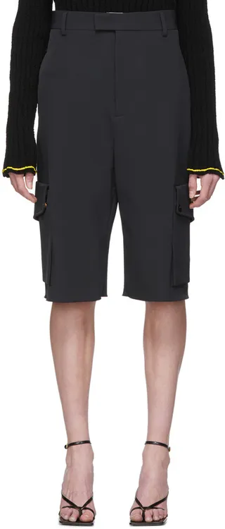 Bottega Veneta Black Cargo Shorts