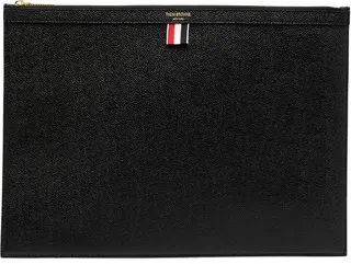 Logo-Print Pebbled Clutch