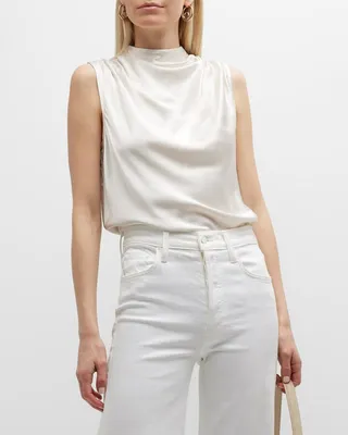 Kaleen Draped Silk Blouse