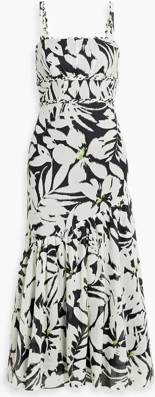 Printed woven midi dress