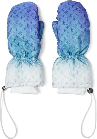 Monogram-Print Padded Mittens