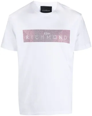 sequin logo detail T-shirt