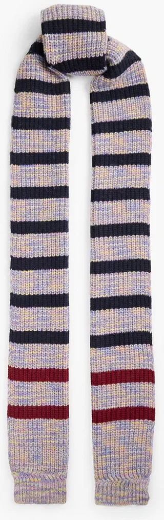 Striped wool-blend scarf