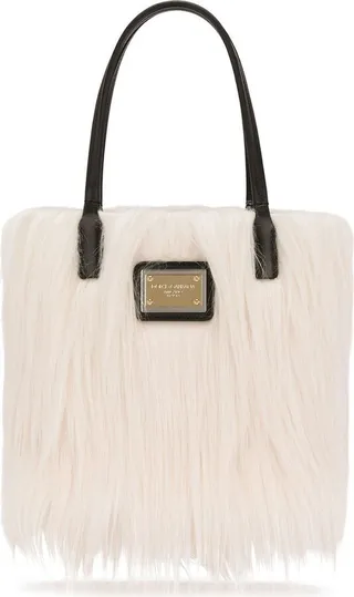 Faux Shearling Shopper Tote