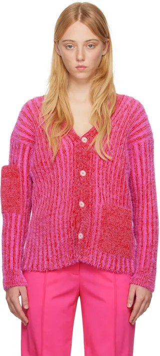 Jacquemus Pink & Red Le Papier 'Le Cardigan Neve' Cardigan