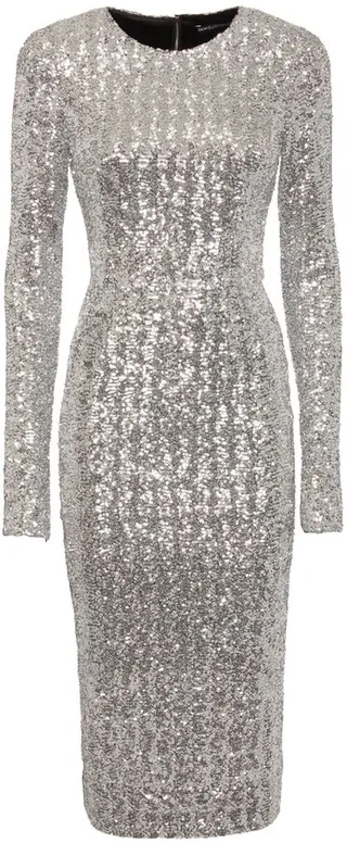 Sequined jersey midi dress