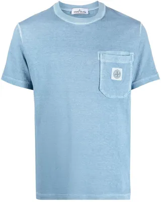 Compass-patch cotton T-shirt