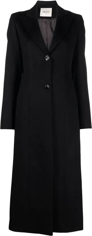 Black Single-Breasted Wool Coat