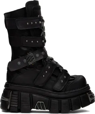 VETEMENTS Black New Rock Edition Gamer Ankle Boots
