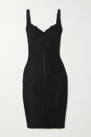 Balenciaga - Paneled Stretch-lace Mini Dress - Black