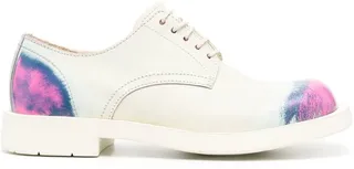 Distressed-Effect Leather Lace-Up Shoes