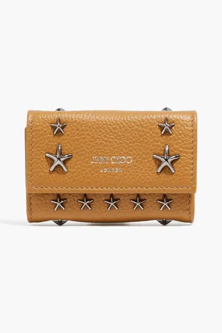 Howick studded pebbled-leather keychain