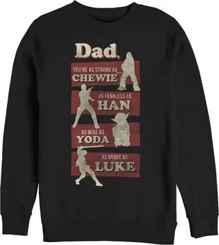 Men's Star Wars Dad You're Strong Fearless Wise Brave Sweatshirt - Black - Small