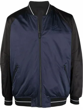 Two-Tone Panel Bomber Jacket