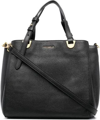 Logo-Plaque Leather Tote Bag