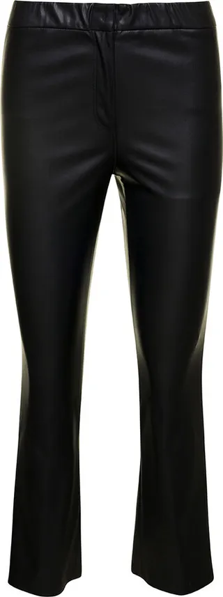 Black Blossom Eco-leather Pants In Polyester Woman