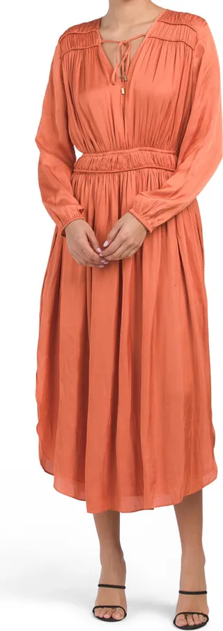 Whisper Peasant Sleeve Dress