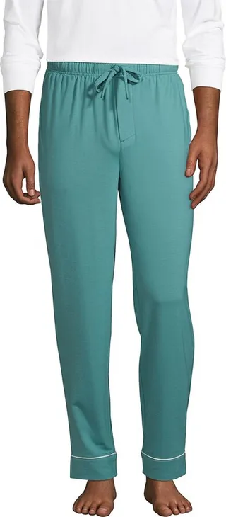 Lands' End Men's Brush Back Knit Pajama Pants - 2X Large - Teal Shadow