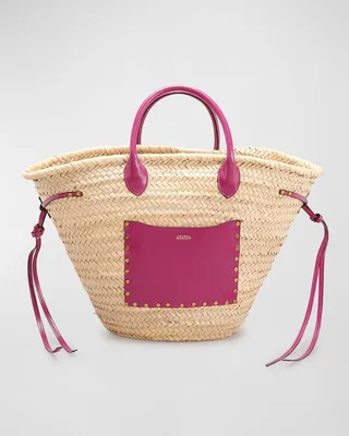 Cadix Straw & Leather Tote Bag