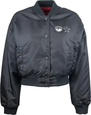 Chiara Ferragni Eye Star Patch Reversible Bomber Jacket