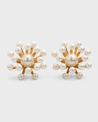 Pearly Cluster Button Earrings