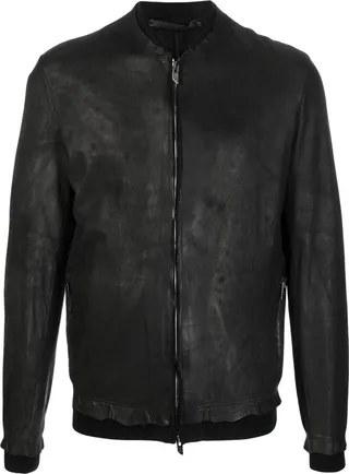 Zip-Up Leather Jacket