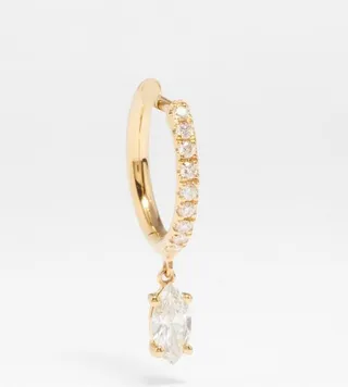 Diamond Drop Diamond & 18kt Gold Single Earring