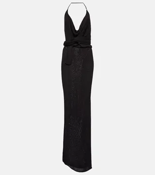Malais sash-detail maxi dress