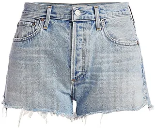 Parker High-Rise Fray Hem Denim Shorts