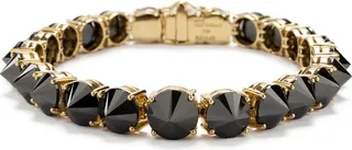 Women's 18k Yellow Gold Inverted Black with White Diamonds Bracelet