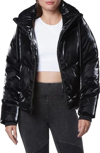 Luxe Sheen Full Zip Puffer Jacket
