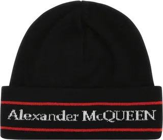 Alexander McQueen Logo Intarsia Turn-Up Brim Beanie