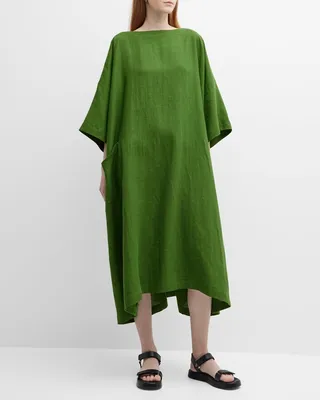 Angle-to-Front Side-Seam Scoop-Neck T-Shirt Dress
