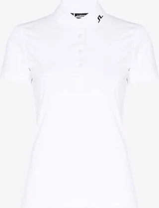 White Tour Logo Piqué Golf Polo Shirt