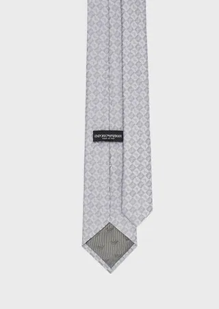 Pure silk eagle and check jacquard tie