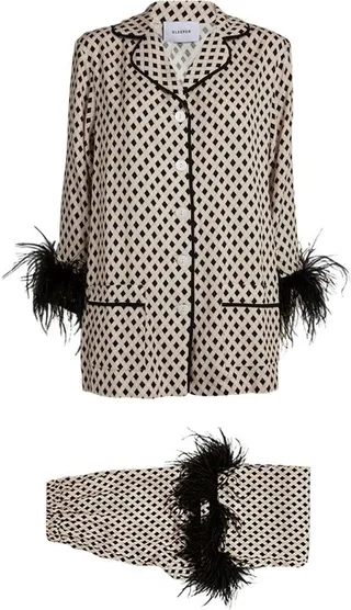Sleeper Double Feather-Trimmed Party Pyjama Set