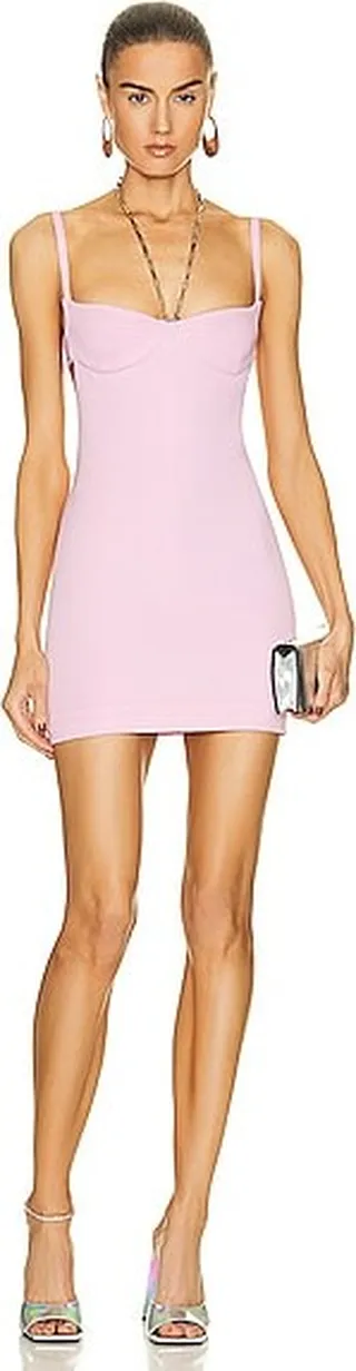 THE ATTICO Coco Mini Dress in Blush