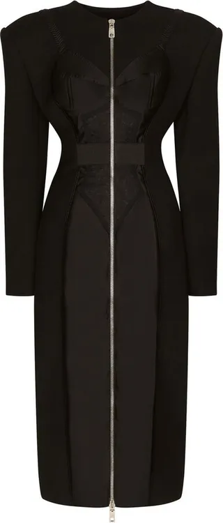 Layered Corset-Detail Coat