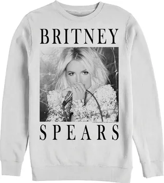 Men's Britney Spears Classic Star Frame Sweatshirt - White - X Large