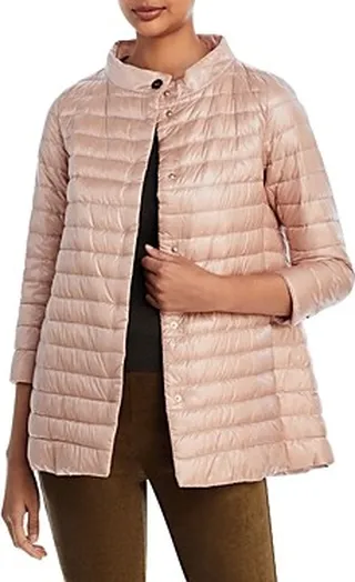 Herno Nylon Three Quarter-Sleeve Down Coat