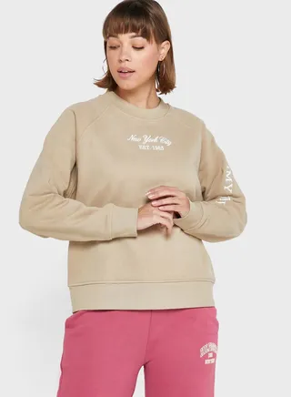 Crew Neck Graphic Sweatshirt