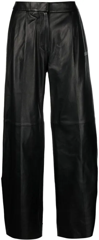 Tie-Ankle Straight-Leg Trousers