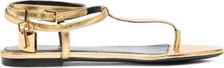 Thong-Strap Leather Sandals