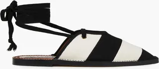 Striped cotton-canvas slippers
