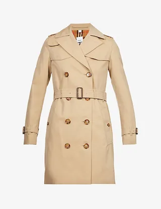 Womens Honey Islington Short Cotton-twill Trench Coat