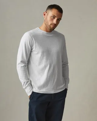 Premium Slub Crew Tee Long Sleeve - Ice