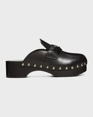 45MM Leather Logo Clog