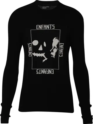 Halloween Knit Thermal Long-sleeve T-shirt Navy And White